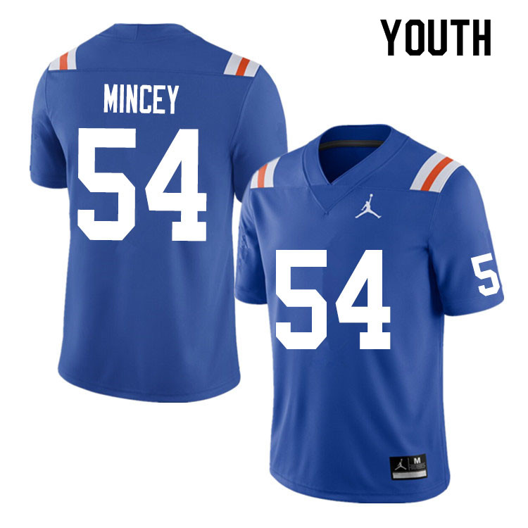 Youth #54 Gerald Mincey Florida Gators College Football Jerseys Sale-Throwback